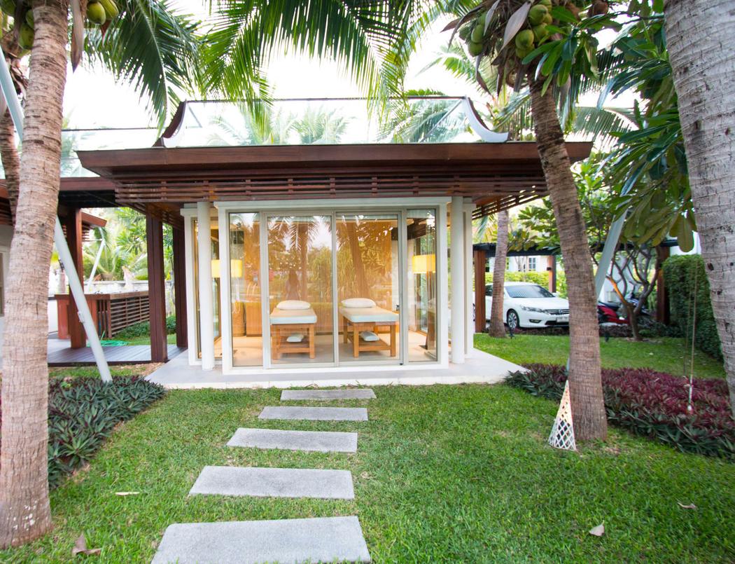 The private Spa Pavilion set in the garden