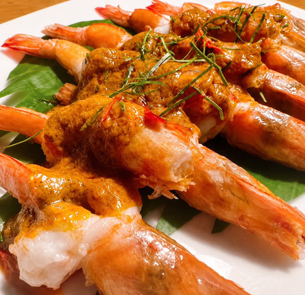 Choo chee goong, prawns in red curry